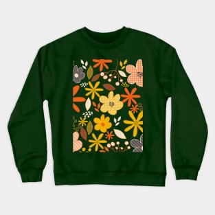 Retro Floral Print Crewneck Sweatshirt